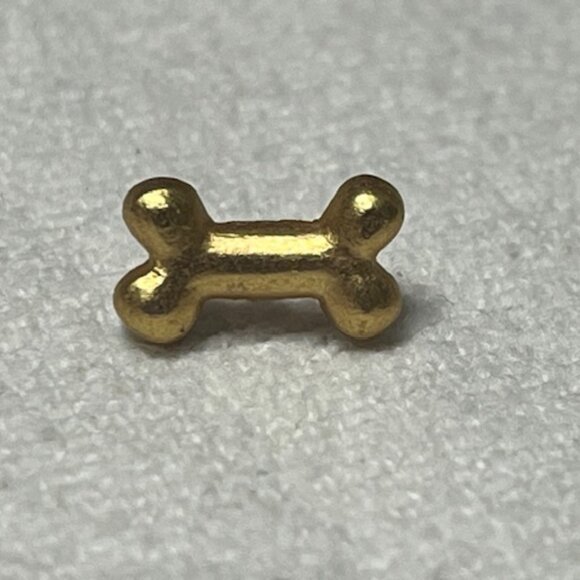 VTG Dog Bone Gold Tone Hat Vest Lapel Butterfly Clutch Pin .5" - Picture 2 of 8